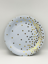 В-156 Тарелка плоская картон, диаметр 22,5см, набор 10шт, цвета в ассортименте